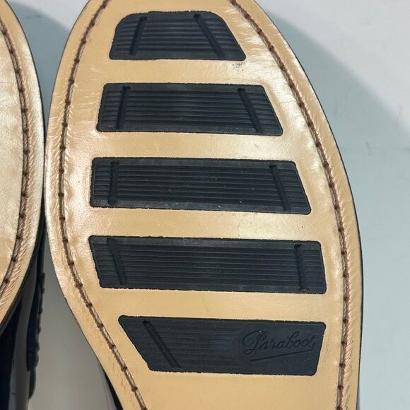NWOT Paraboot Black Patent Leather Loafer Veritable Mocassin Cousu Main US 7 main image 8